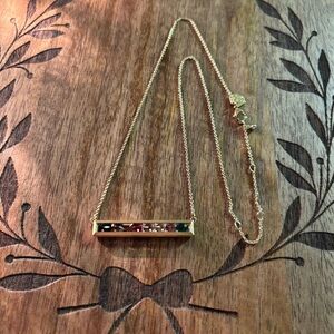 ⭐️ Origami Owl Gold Necklace bar with birthstones ⭐️